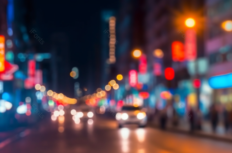 城市夜晚街边灯光眩晕光斑实拍图,高清,摄影图,摄影图片,图片大全,摄影图免费下载